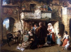 Verpflegung für das Kloster. Die Geißel küssen und Staub in die Augen geworfen bekommen von William Parrott