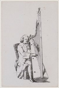 John Parry spielt die Harfe, um 1760-1780