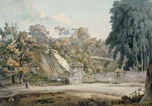 Parktor und Brunnen
