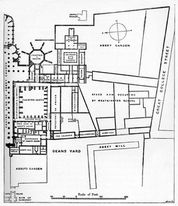 Plan der Benediktinerabtei von Westminster, ca. 1897