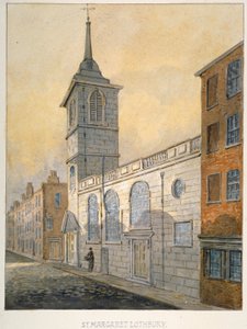 Südostansicht der Kirche St. Margaret Lothbury, City of London, 1815