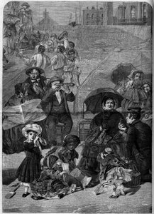 Viktorianisches England: Touristen am Strand von Ramsgate, England