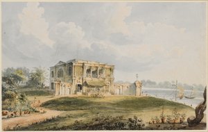 Ansicht des Hauses von Charles Prinsep, Ishura am Hooghly-Fluss
