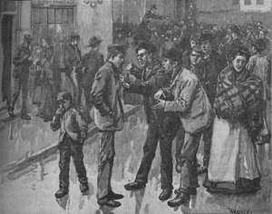 Szene während des Streiks in Preston, um 1890