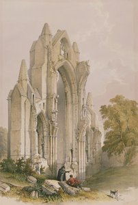 Guisborough Priory, Innenraum des Ostendes, aus The Monastic Ruins of Yorkshire, graviert von George Hawkins, 1842