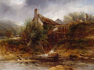 Alte Wassermühle, Nordwales, 1830-1860 von William Roberts