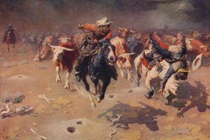Die Stampede, um 1912 von William Robinson Leigh
