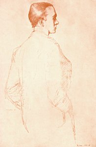Sir Henry Maximilian Beerbohm, englischer Parodist und Karikaturist von William Rothenstein