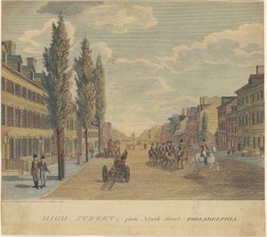 High Street, von der Ninth Street, Philadelphia von William Russell Birch