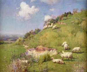 Schafe auf einem Hügel von William Samuel Henry Llewellyn