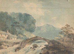 Brücke überquert Fluss