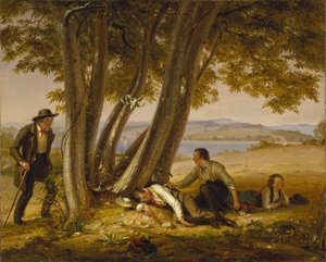 Schwänzen oder Jungen, die auf einem Feld beim Schlafen erwischt werden
