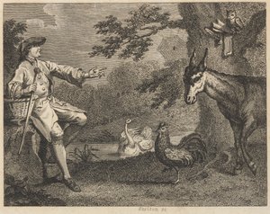 Die Eule, der Schwan, der Hahn, die Spinne, der Esel und der Bauer von William Skelton