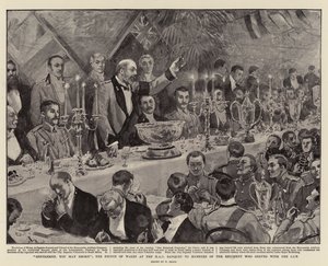 Meine Herren, Sie dürfen rauchen, der Prinz von Wales beim HAC-Bankett für Mitglieder des Regiments, die mit der CIV dienten von William Small