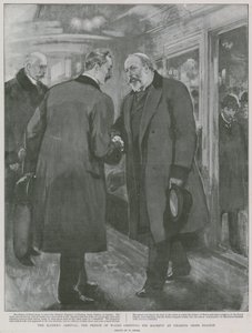 Die Ankunft des Kaisers: Der Prinz von Wales begrüßt Seine Majestät am Bahnhof Charing Cross von William Small