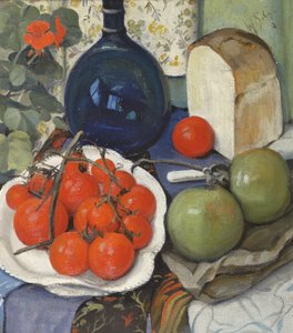 Stillleben mit Tomaten und Äpfeln