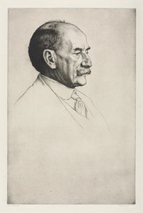 Thomas Hardy, nach rechts blickend