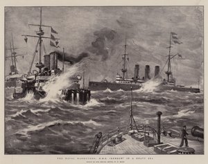 Die Marine-Manöver, H.M.S. Benbow in schwerer See