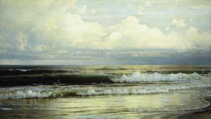 Sonnenbeschienene Wolken und Meer von William Trost Richards