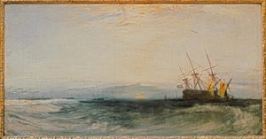Ein gestrandetes Schiff