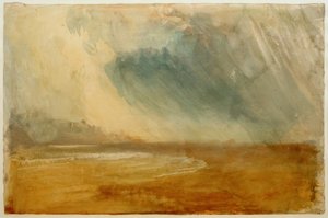Regenwolken über einem Strand: möglicherweise nahe Dunstanbrough Castle von Joseph Mallord William Turner