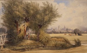 Blick auf Oxford vom Fluss, frühes 19. Jahrhundert