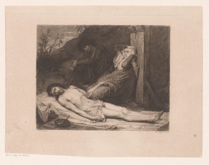 Maria und Johannes der Täufer trauern am Körper Christi