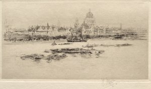 Die Themse von Waterloo—Ein Blick in Richtung St. Paul