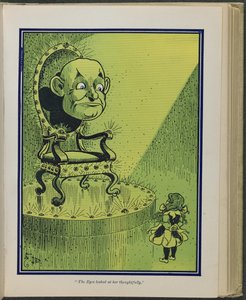 „Die Augen sahen sie nachdenklich an“, Illustration aus „Der wunderbare Zauberer von Oz“ von Lyman Frank Baum von William Wallace Denslow