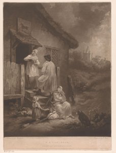 Familie vor einem Gasthaus (The Dram)