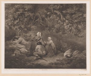 Rastende Familie im Wald