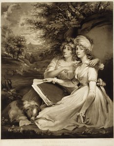 Die Töchter von Sir Thomas Frankland, Baronet, 1797 (Mezzotinto in brauner Tinte)