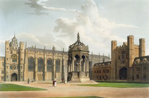 Der Hof des Trinity College, Cambridge, aus 