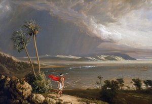 Ansicht der Malay Bay auf der Insel Pobassoo (Australien), im Februar 1803. Öl auf Leinwand, frühes 19. Jahrhundert, von William Westall (1781-1850). von William Westall