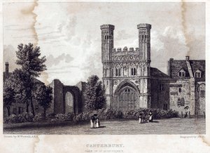 Ansicht des Tores der Abtei St. Augustine, spätes 18. Jahrhundert von William Westall