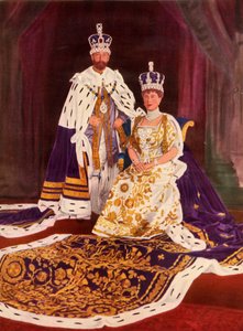 Ihre Majestäten König Georg V. und Königin Mary in ihren Krönungsroben, 1911, 1951