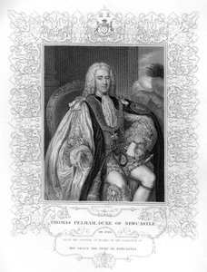 Porträt von Thomas Pelham-Holles, 1. Herzog von Newcastle von William the Younger Holl