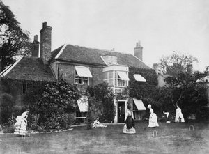 Croquet auf dem Rasen von Elm Lodge, Streatley, ca. 1870er
