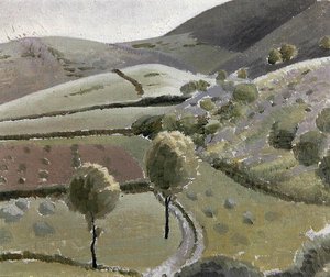 Italienische Landschaft in der Nähe des Lago di Piediluco, ca. 1920-23 von Winifred Knights