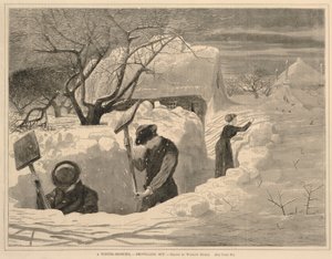 Ein Wintermorgen--Schneeschaufeln, aus Every Saturday, 14. Januar 1871 von Winslow Homer