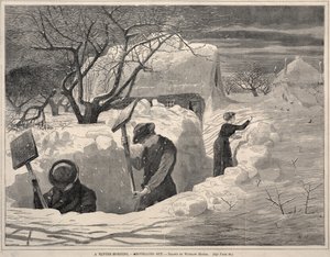 Ein Wintermorgen, - Schneeschaufeln, 1871 von Winslow Homer