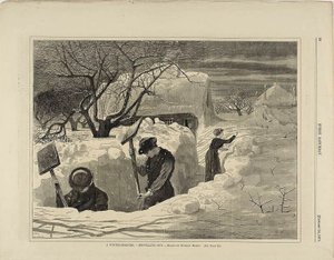 Ein Wintermorgen beim Schneeschaufeln von Winslow Homer