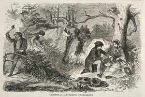 Weihnachten - Sammeln von Immergrün, 1858 von Winslow Homer