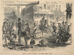 Ecke Winter, Washington und Summer Streets, Boston, aus Ballou