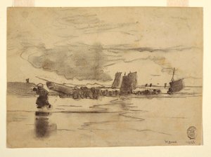 Strand bei Ebbe, Cullercoats, England von Winslow Homer