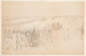 Zeichnung, Marschierende Infanteriekolonne, ca. 1862 von Winslow Homer