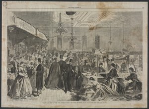 Großer Jahrmarkt in den City Assembly Rooms, New York, Dezember 1861, zur Unterstützung der Stadtarmen von Winslow Homer