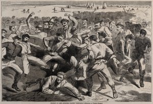 Ruhetag im Lager - Soldaten spielen „Fußball“ von Winslow Homer