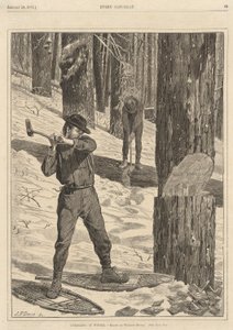 Holzfällerei im Winter, aus Every Saturday, 28. Januar 1871 von Winslow Homer