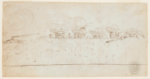 Männer, die über Erdwerke schauen von Winslow Homer